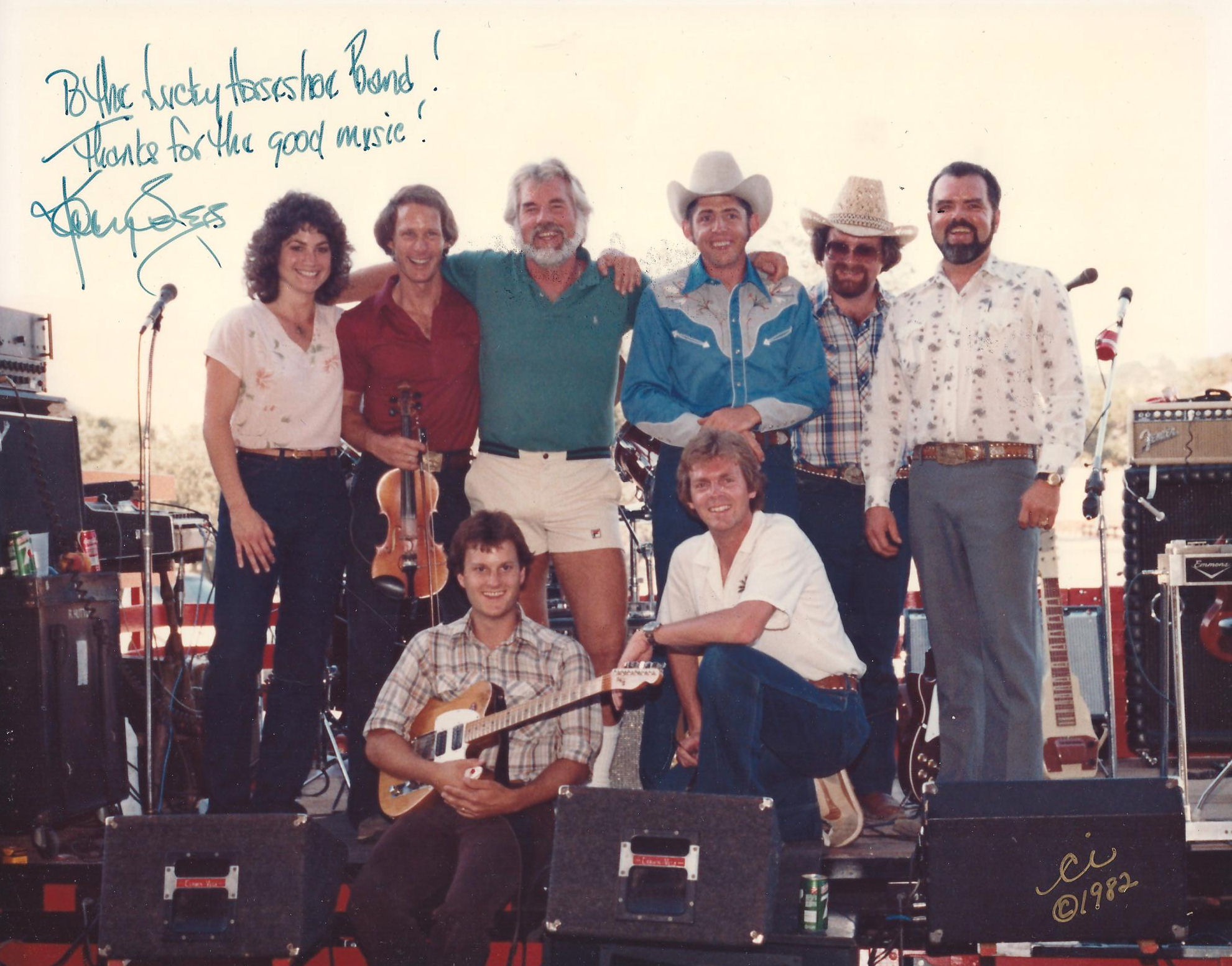 Monte and the band with Kenny Rogers